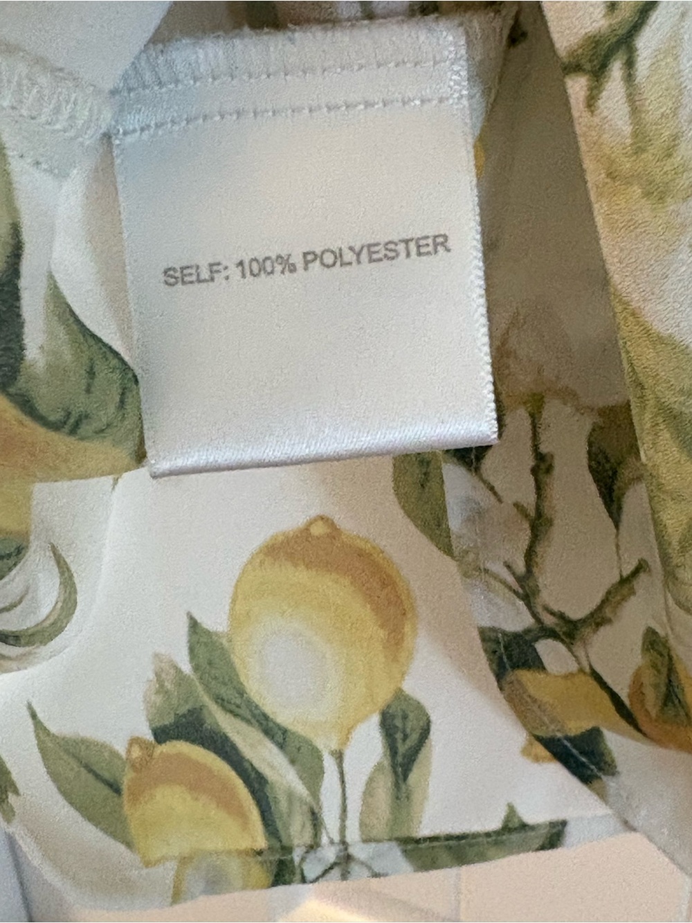 Rose & Olive Lemon Print Short Sleeve Blouse Size 1X Flutter Sleeves - Picture 6 of 6